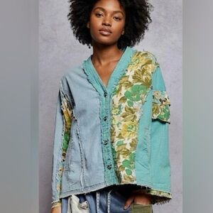 POL Floral Patchwork Denim Jacket NIP